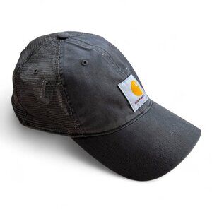Carhartt Black Mesh Back Trucker Hat Adjustable Snapback